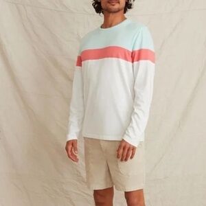 Marine Layer Jacob Pieced Crewneck Long Sleeve Large / XL Striped Cotton Modal